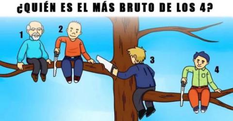 Estos 4 no son muy listos, pero si señalas al más bruto de todos, descubrirás algo sobre ti…