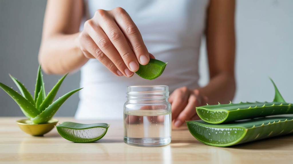 Infografía del Aloe Vera y sus beneficios: fortalece el sistema inmunológico, mejora la digestión, regula la glucosa y reduce el colesterol.